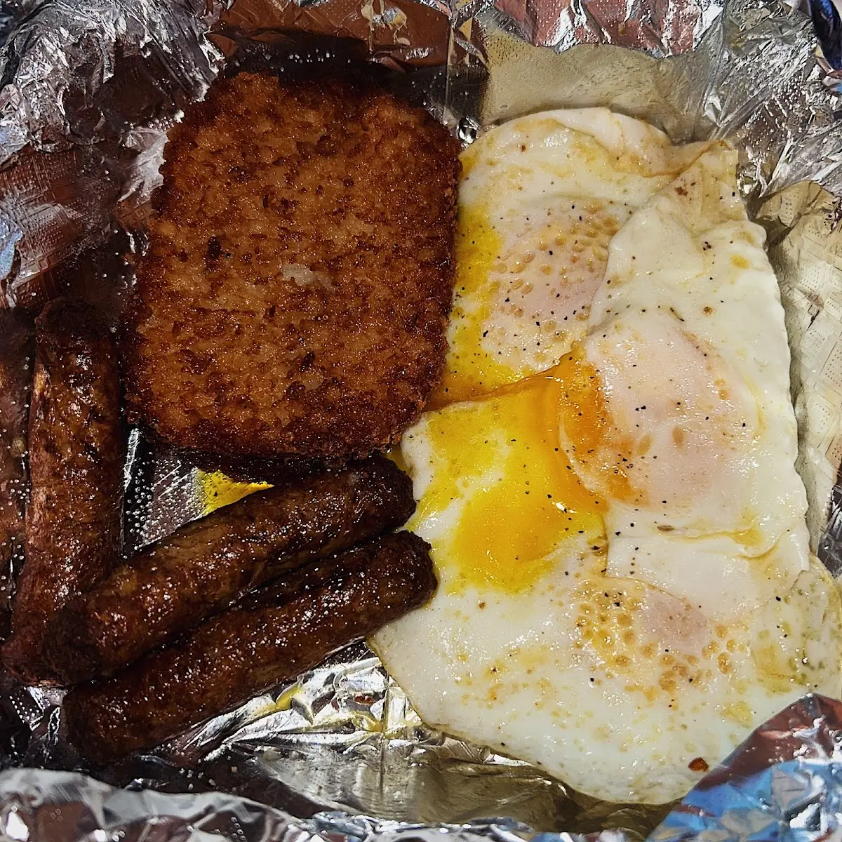 Eggs Hash Browns & Turkey Sausage