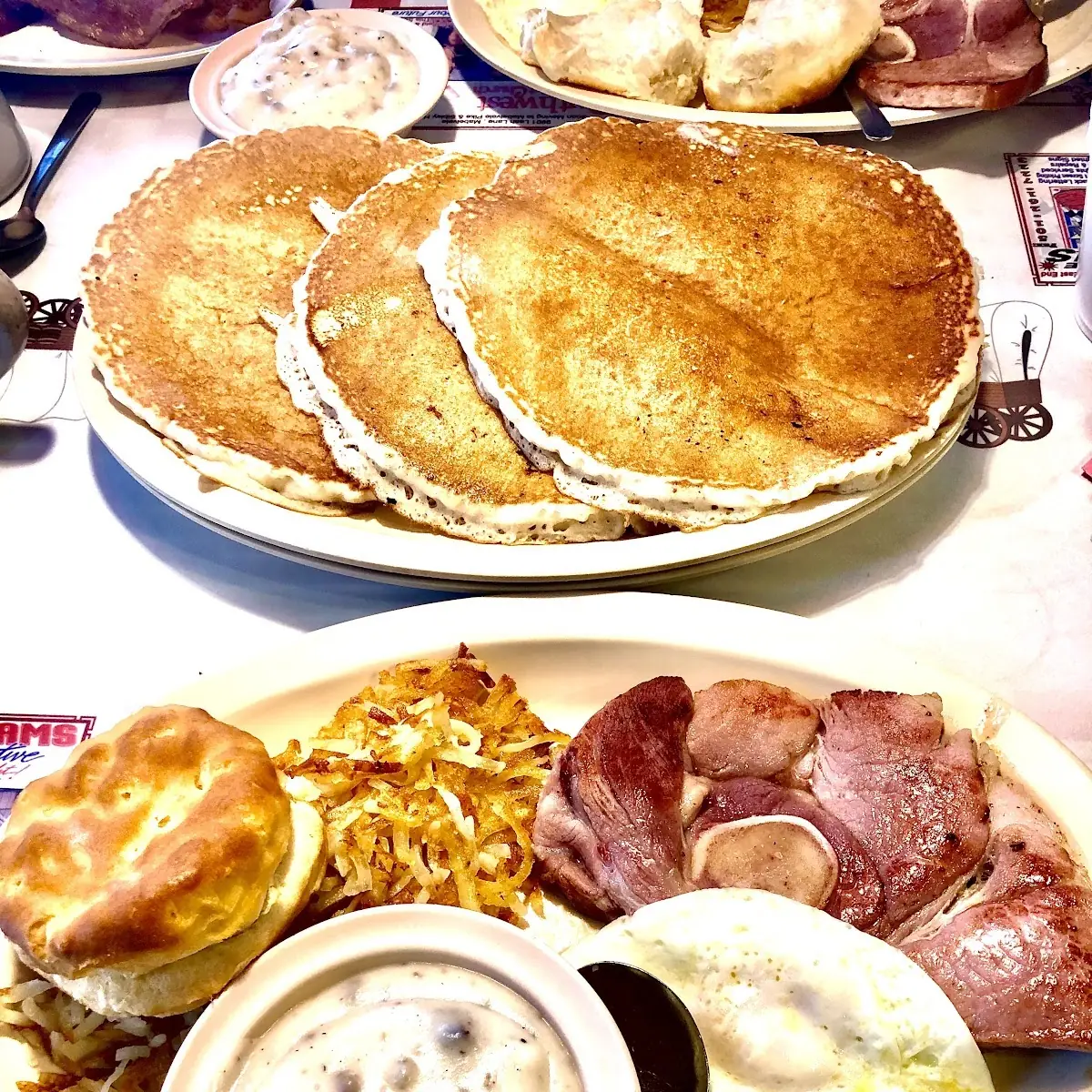 Two Silver Dollar Pancakes & 2 Bacon Strips