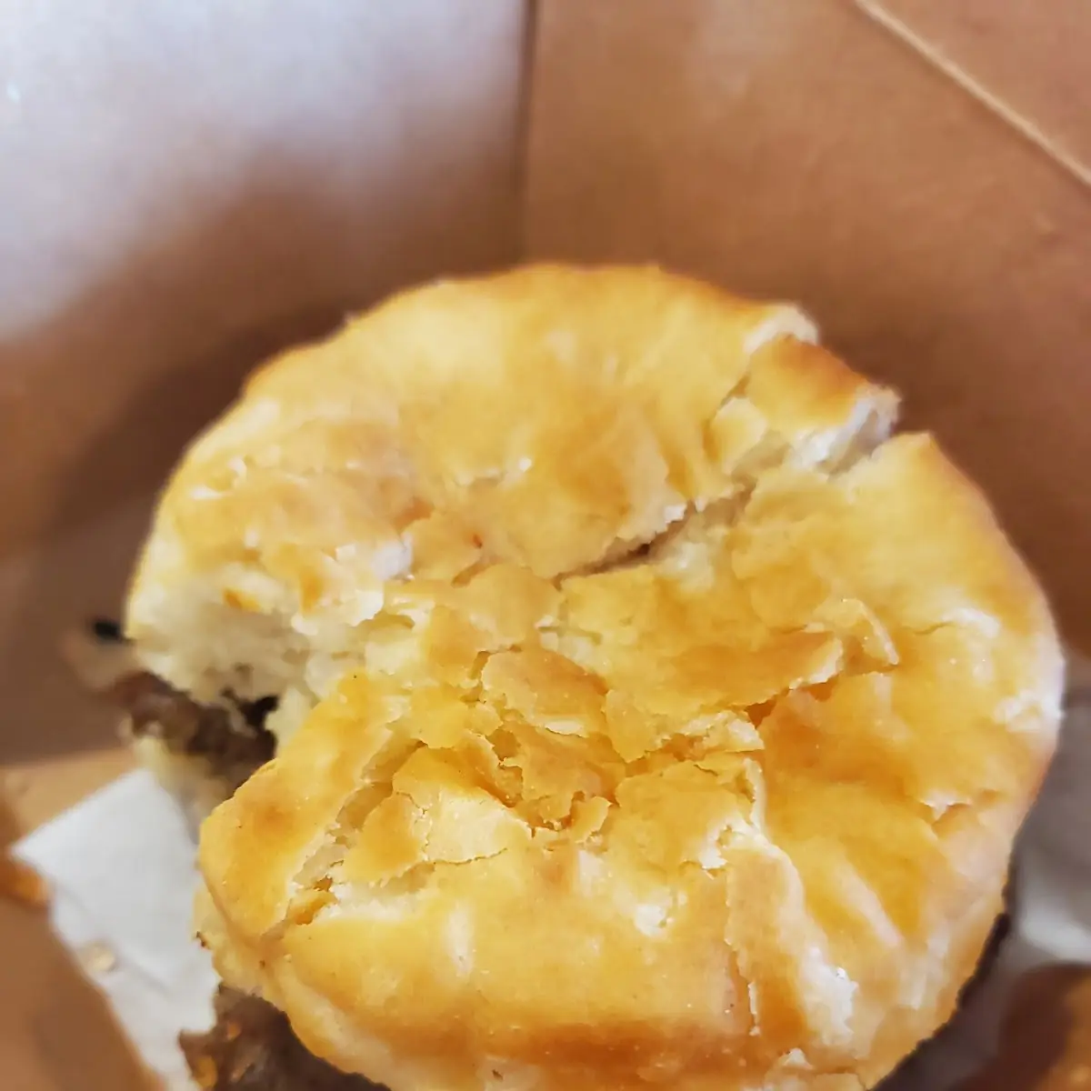 Hot Honey Sausage Biscuit