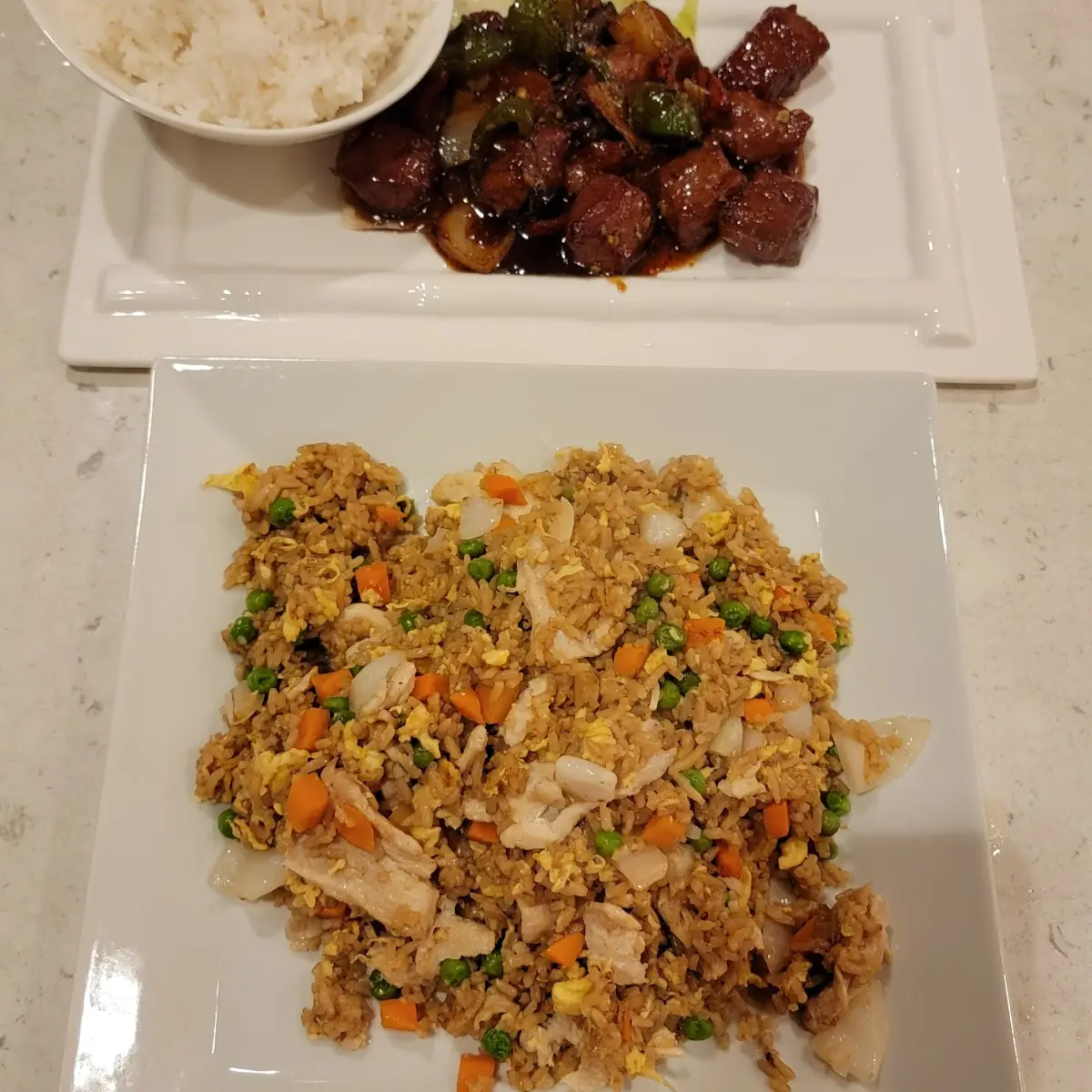 Shaken Beef and Chicken Fried Rice