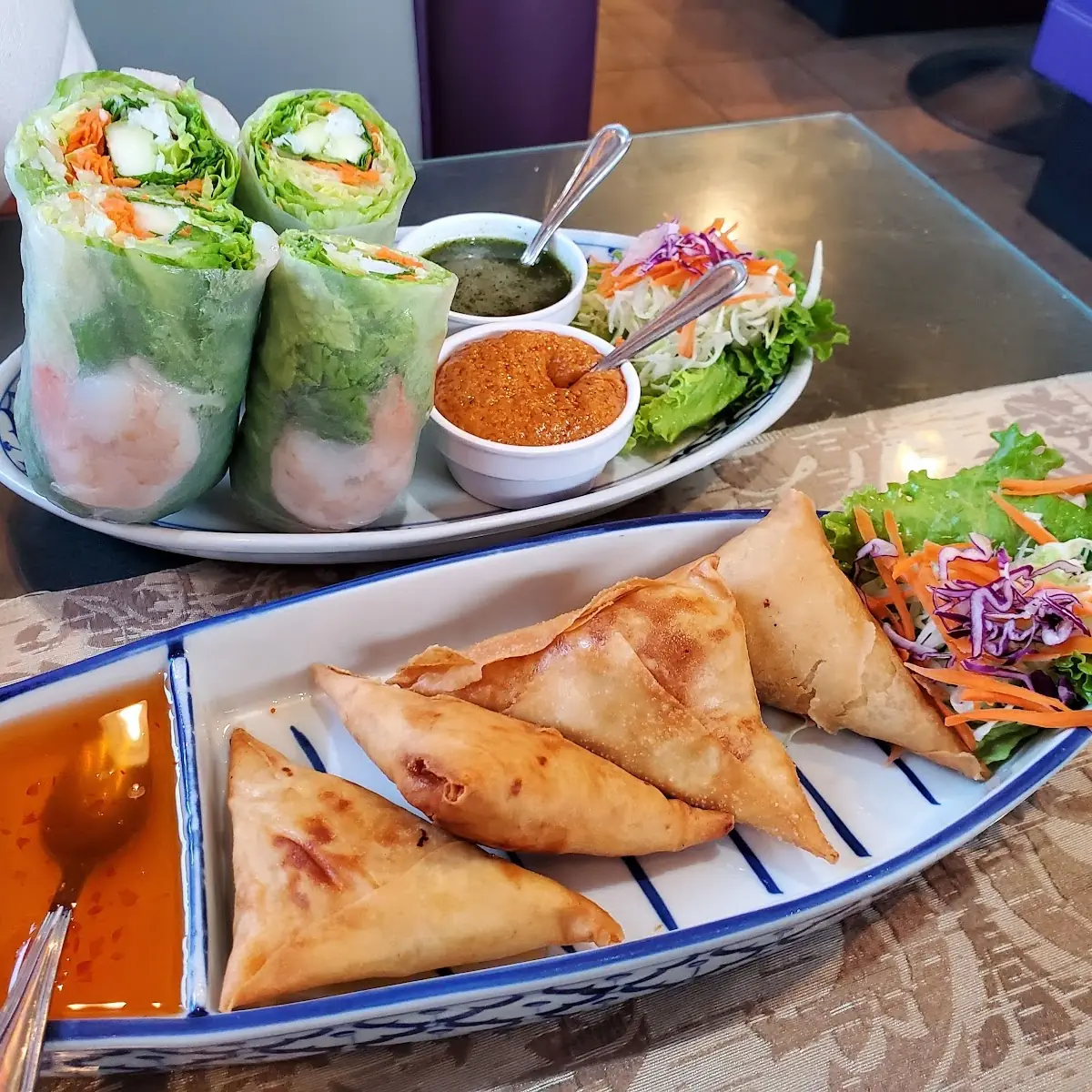 Shrimp Spring Rolls and Triangle Crisp's