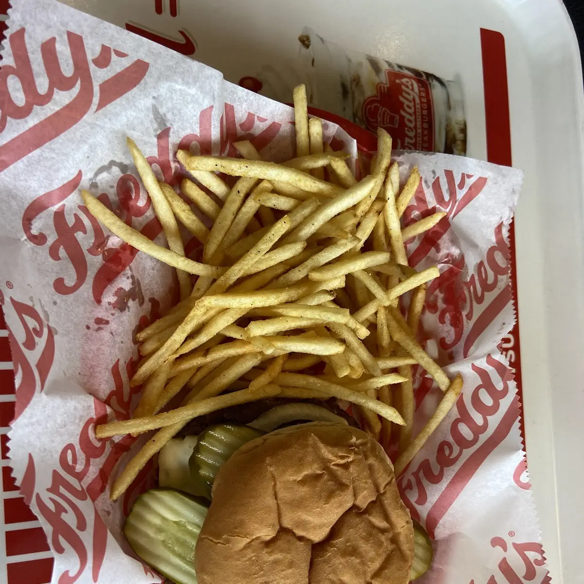 Single Cheese Burger and Fries