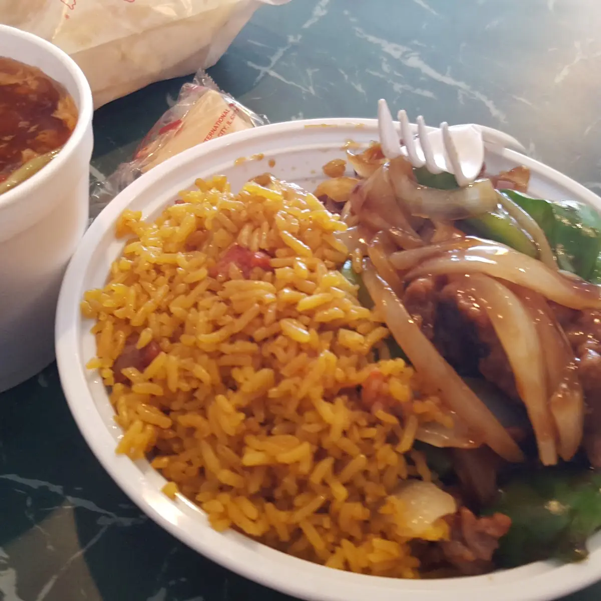 Pepper Steak and Fried Rice Lunch Special