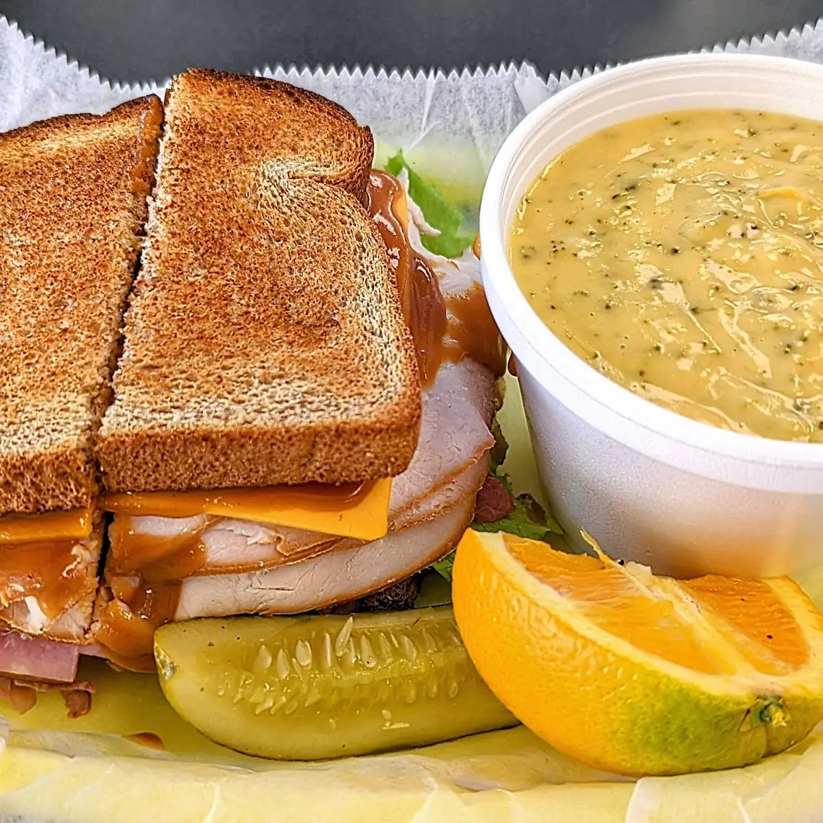 Ham Turkey and Roast Beef Sandwich