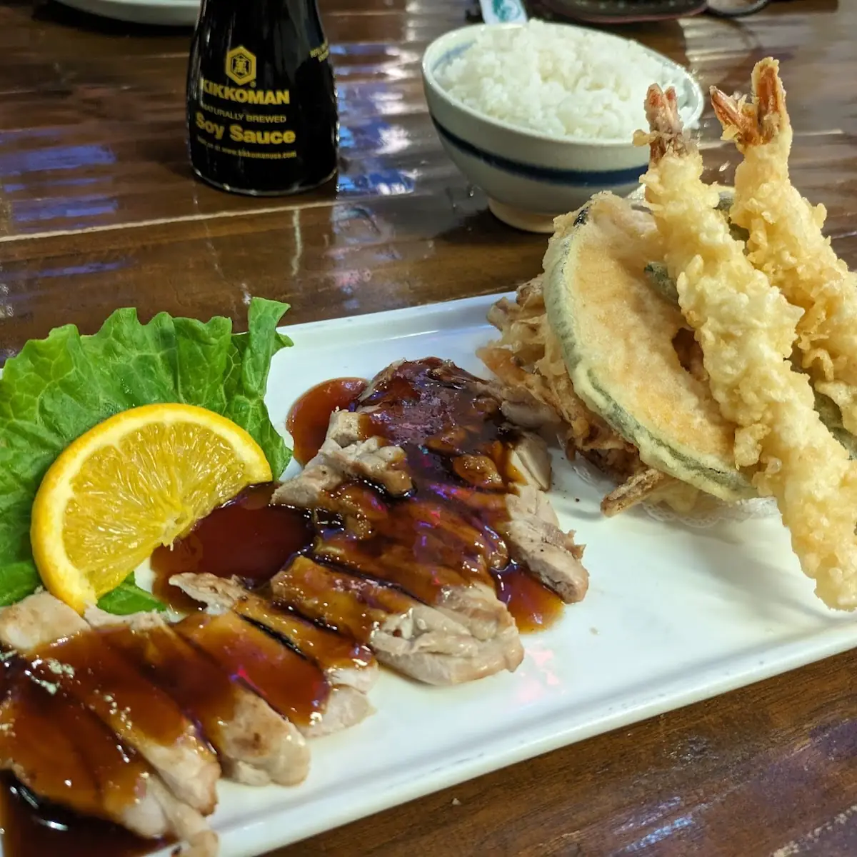 Chicken Teriyaki Shrimp & Vegetable Tempura