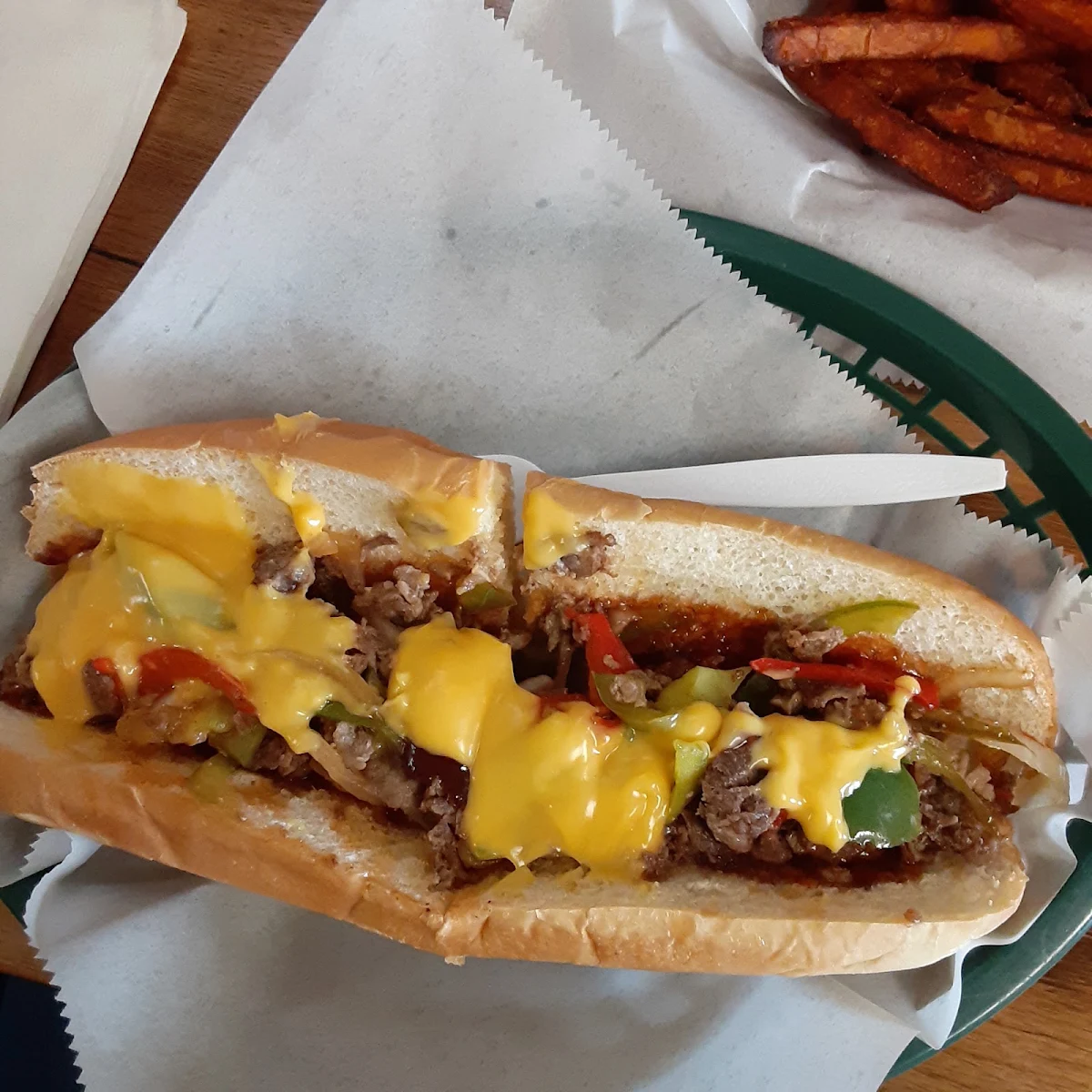 Regular Cheesesteak with Cheese Sauce