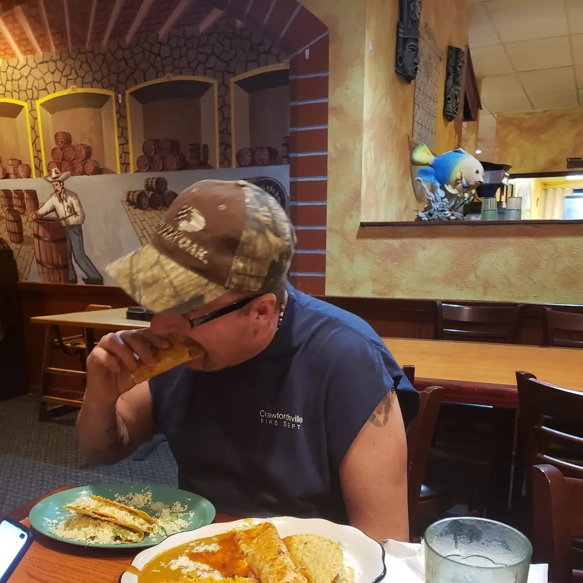 Beef Tacos and Burrito Dinner Chips and Salsa