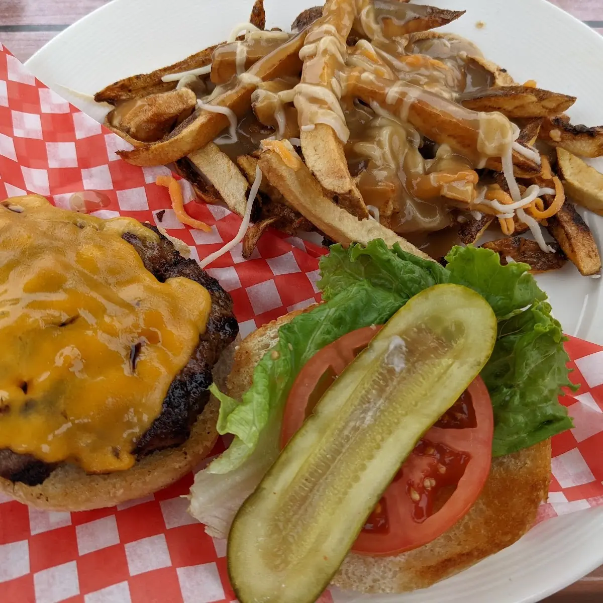 Burger and Poutine, SeaBreeze Restaurant & Patio
