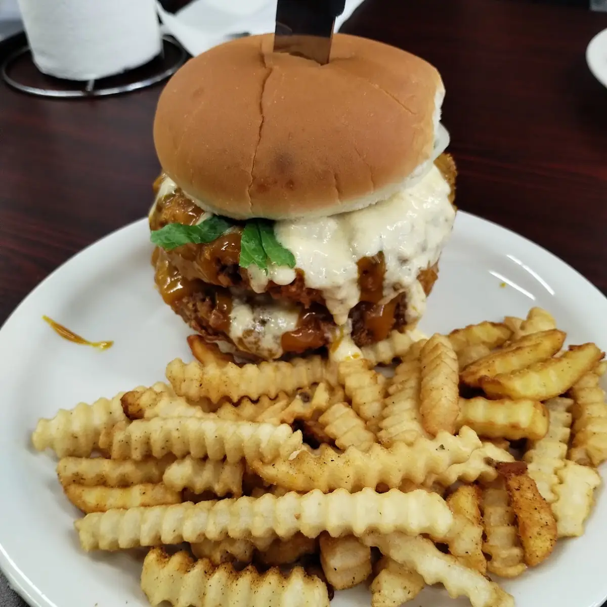 Double Fried Cheese Burger and Fries