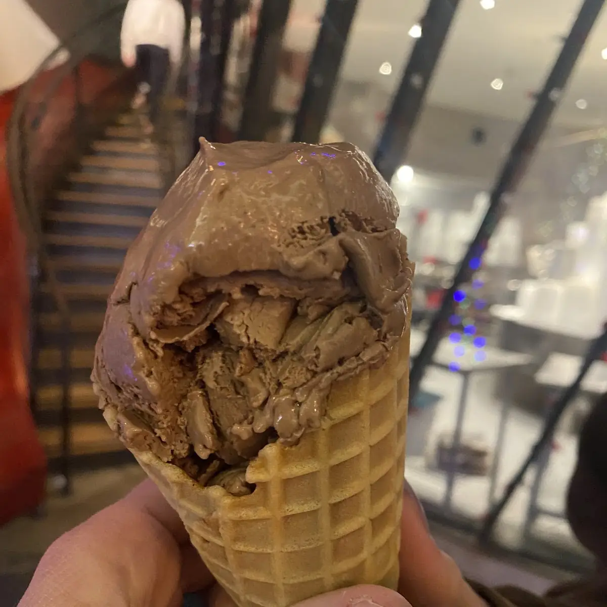 Chocolate Ice Cream Waffle Cone