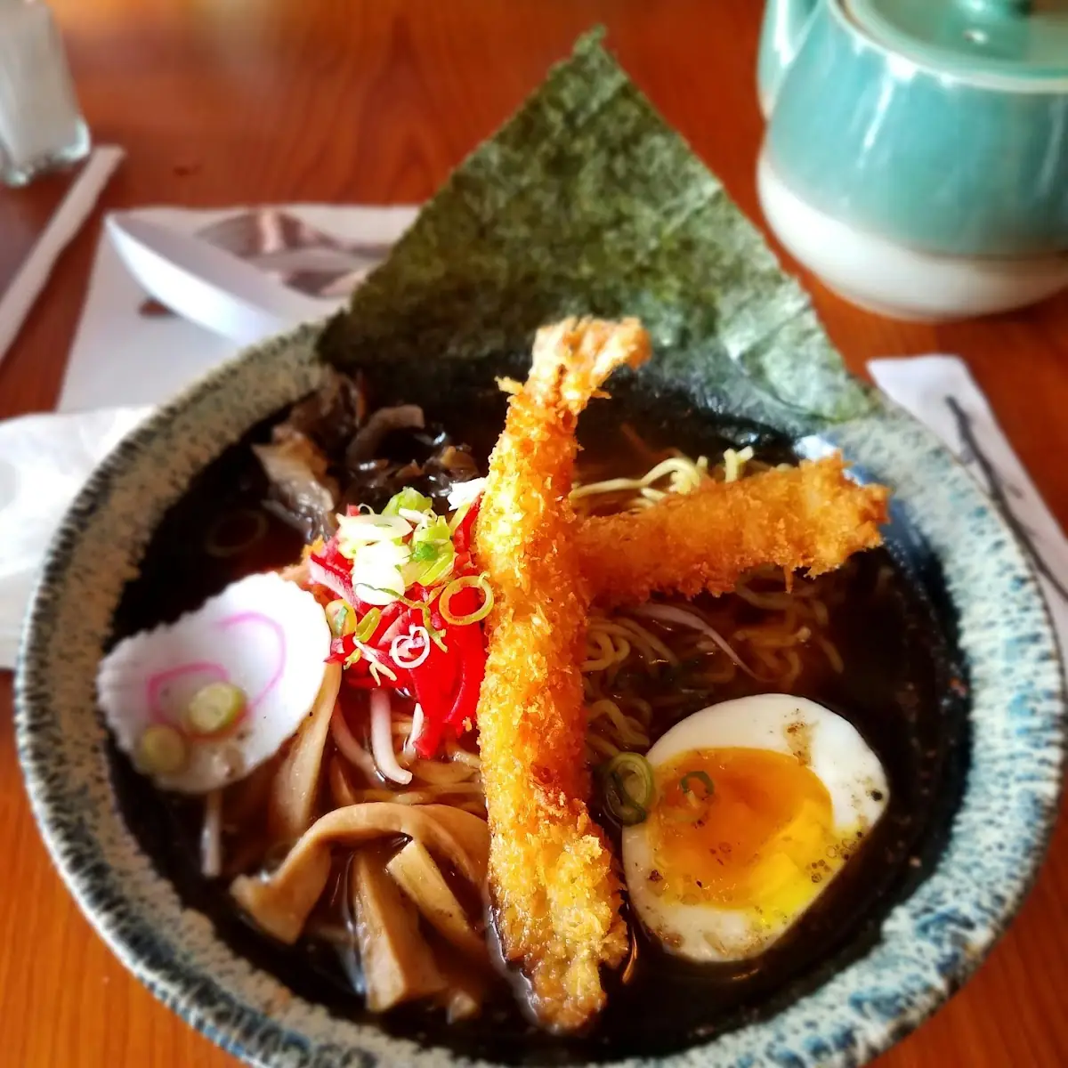 Shoyu Ramen Noodle Soup with Shrimp