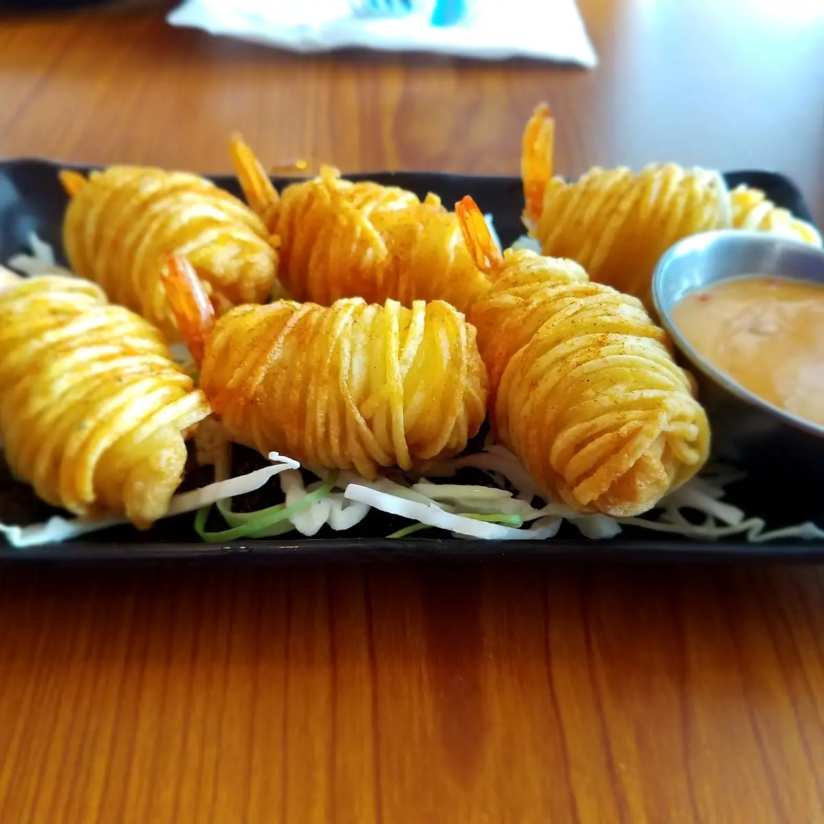 Sweet Chili Potato Wrapped Shrimp