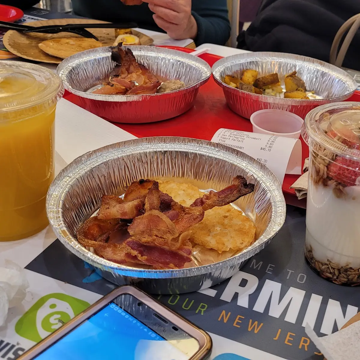 Parfait and Bacon with Hash Browns