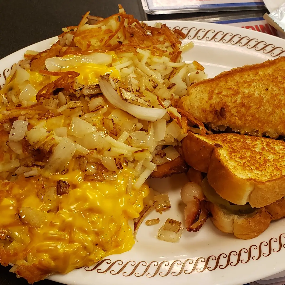 Texas Bacon Cheesesteak and Hash Browns