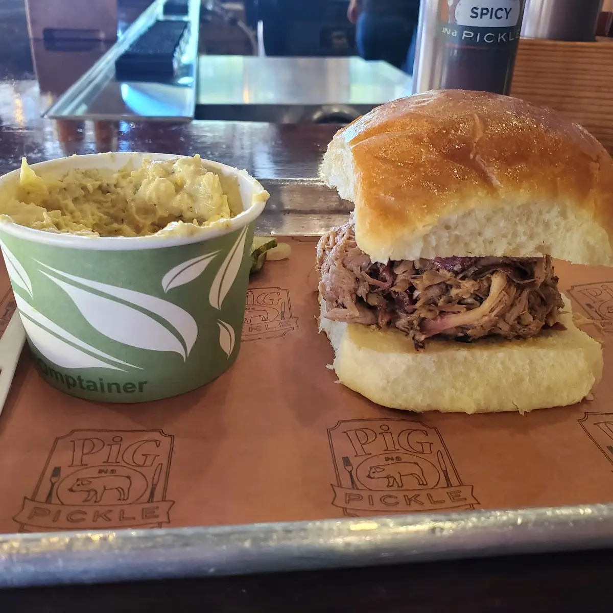 Pulled Pork Sandwich with Potato Salad