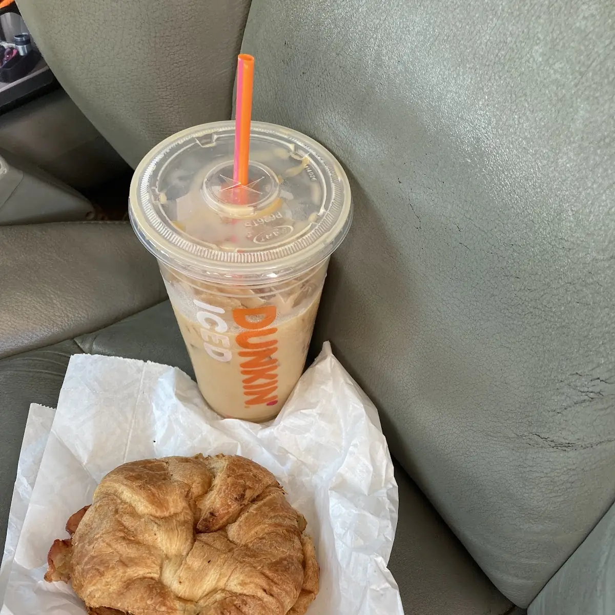 Bacon Egg and Cheese with a Medium Iced Caramel Regular