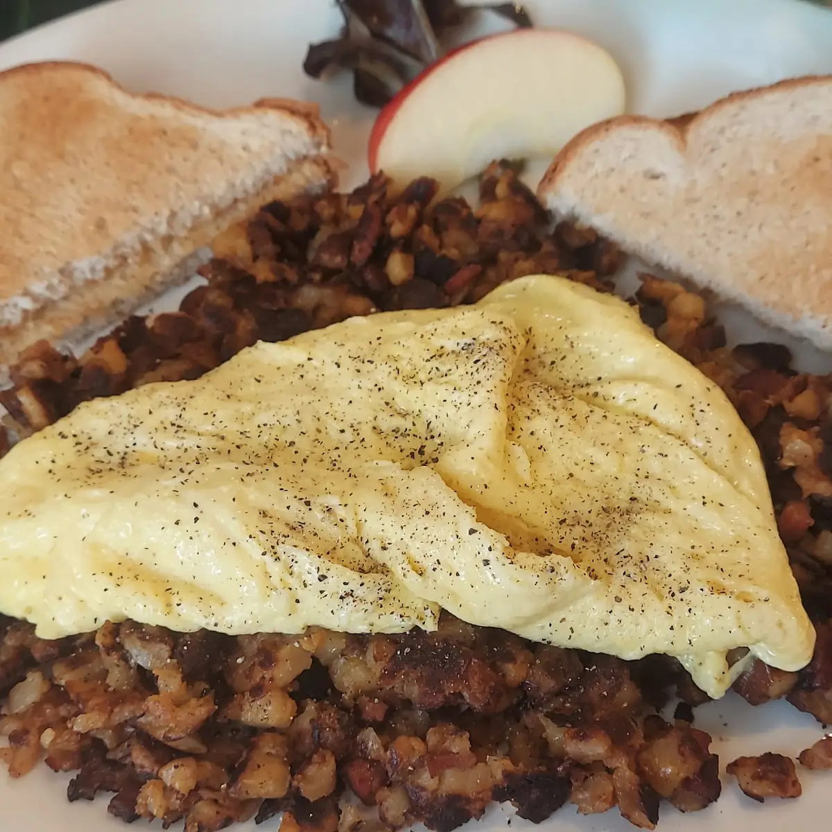 Corn Beef Hash and Scrambled Eggs