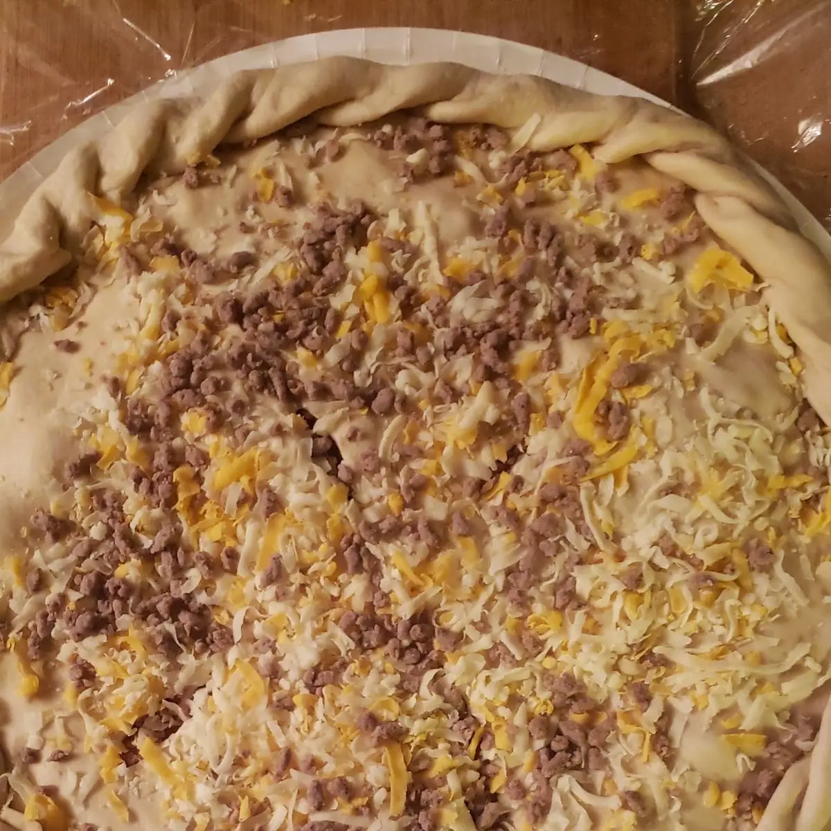 All Meat Stuffed Pizza