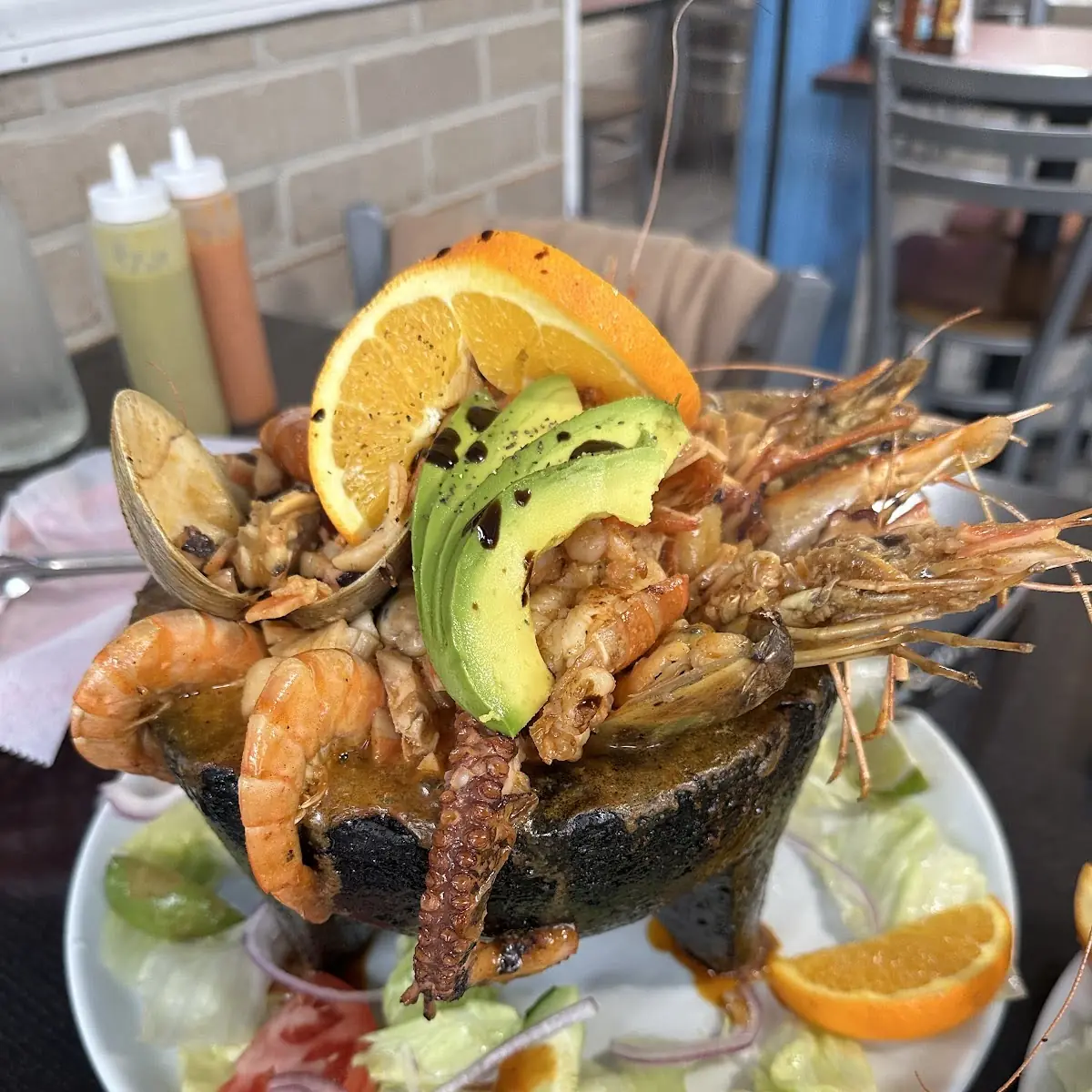 Seafood Molcajete with Shrimp and Octopus