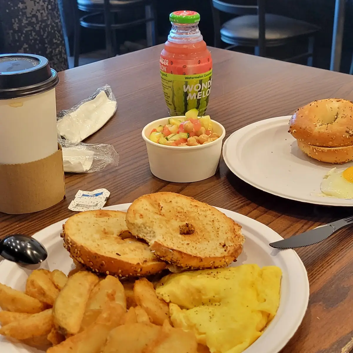Scrambled Eggs on Everything Bagel