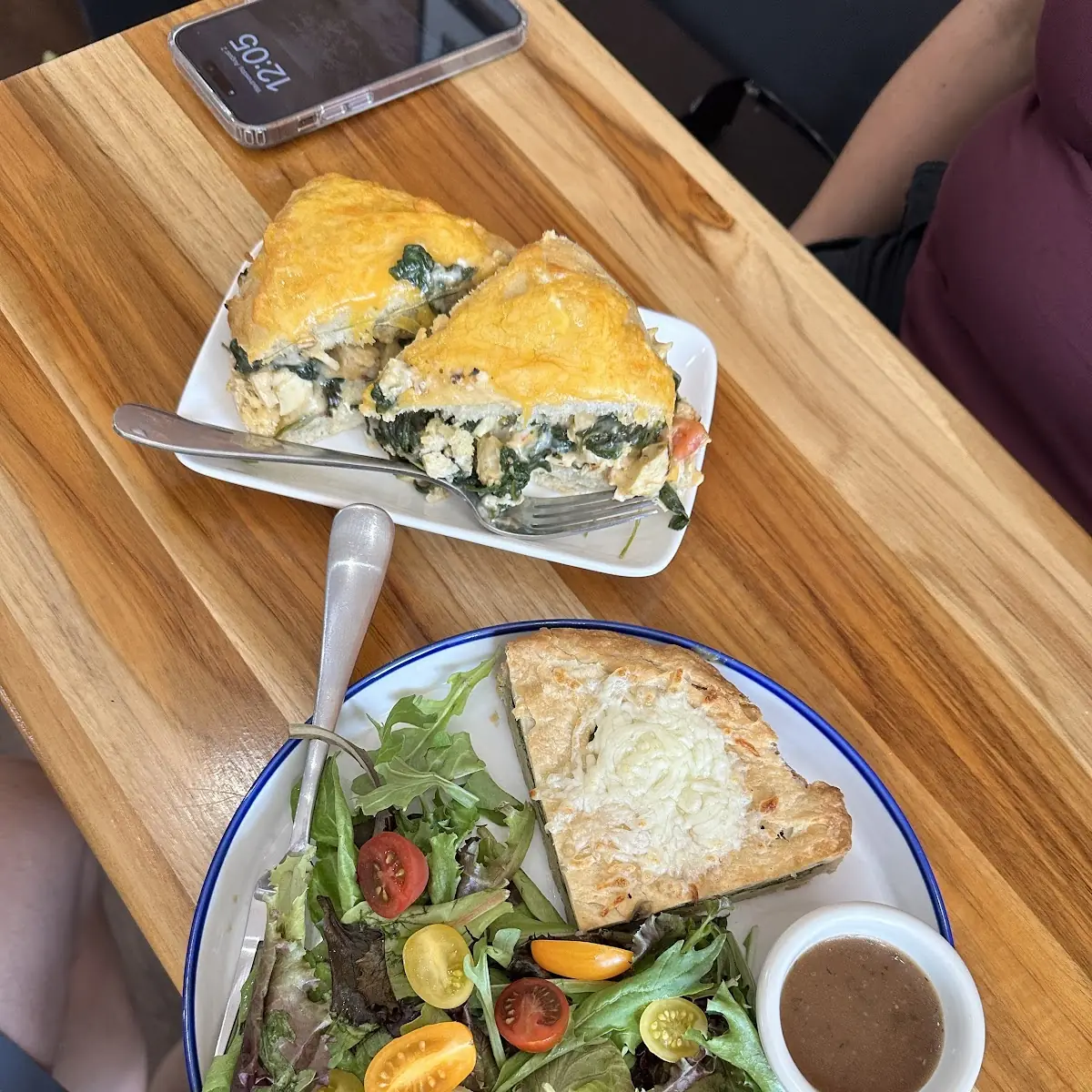 Chicken Burger & Quiche with Salad