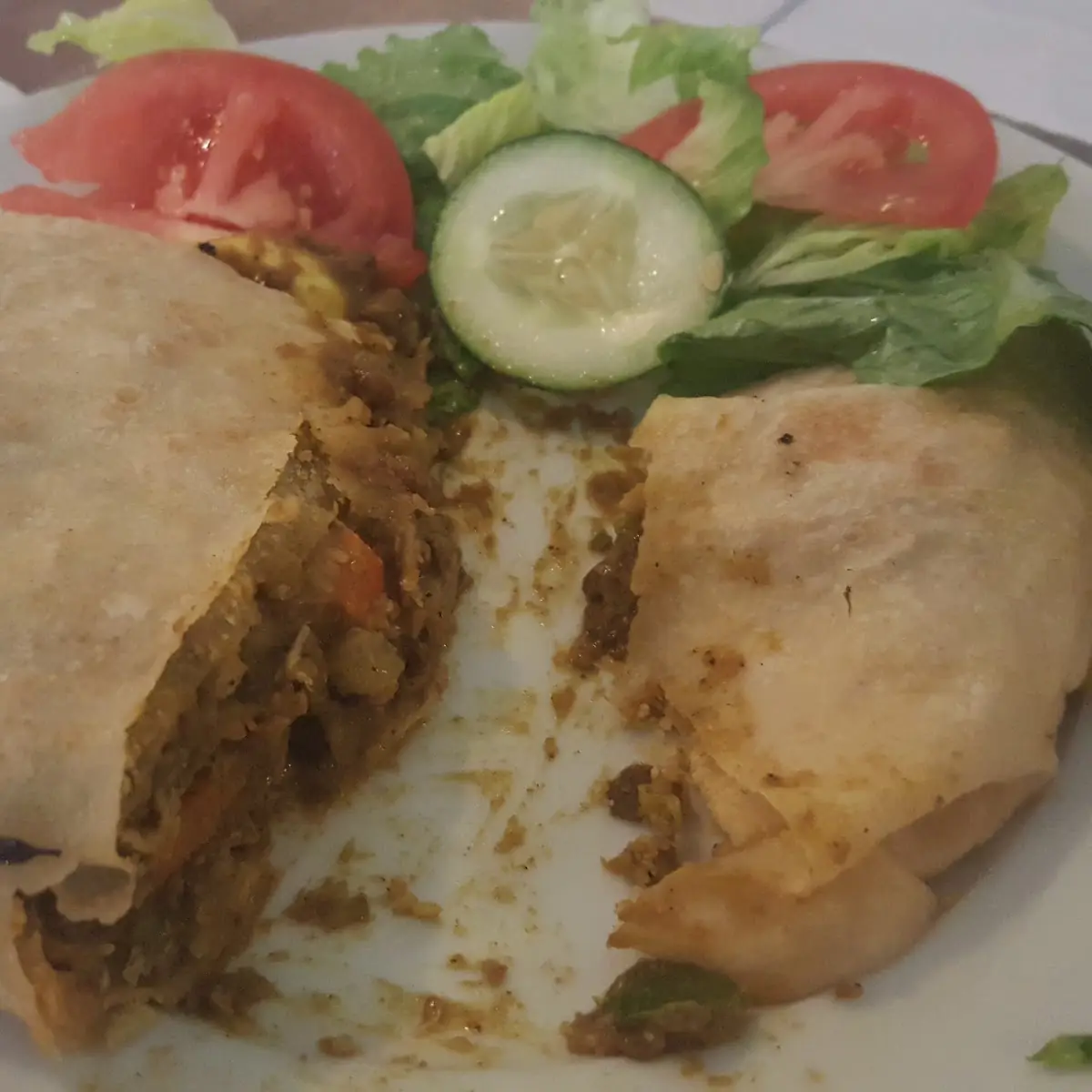 Veggie Roti w Side Salad