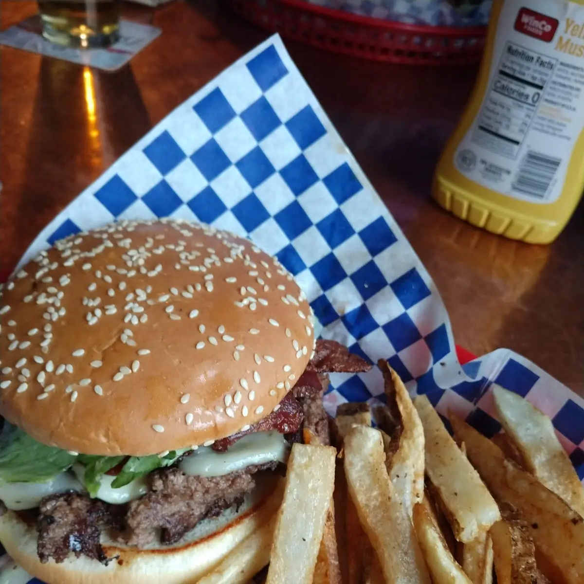 Mushroom Burger and Fries