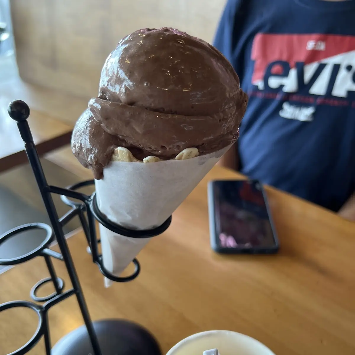 Dark Chocolate with Coconut Waffle Cone