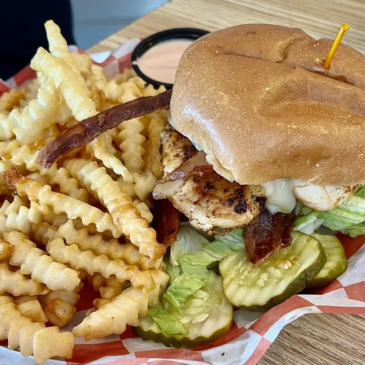 Chicken Club Sandwich with Fries