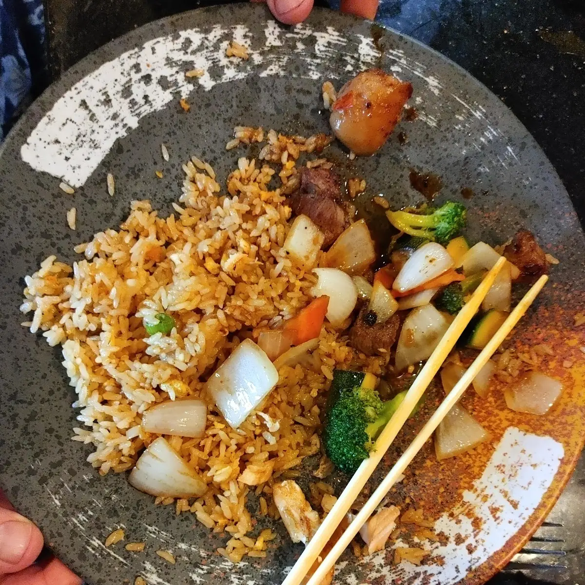 Shrimp Steak and Fried Rice