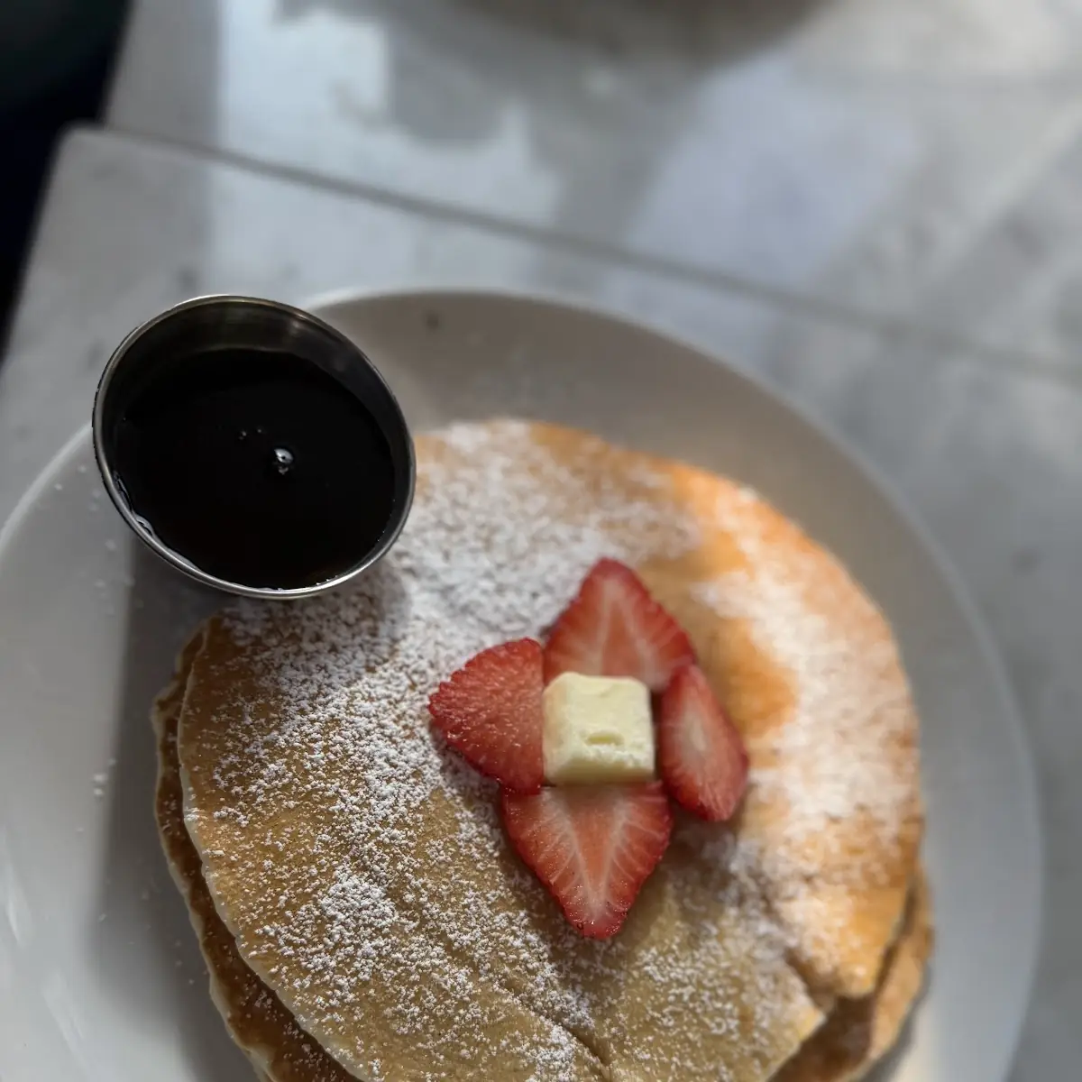 Pancake with Maple Syrup and Fresh Fruit