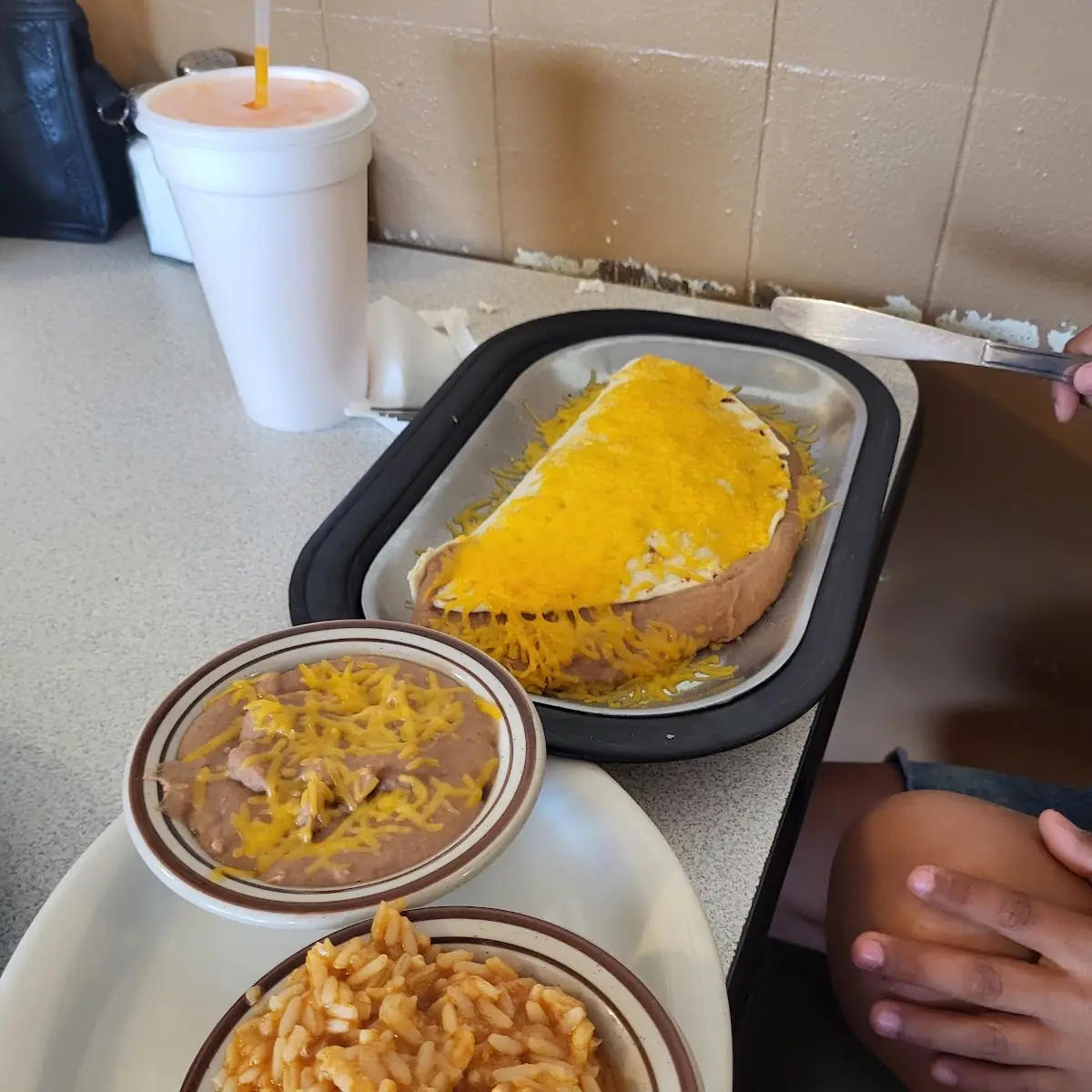 Bean Burrito with Rice and Beans