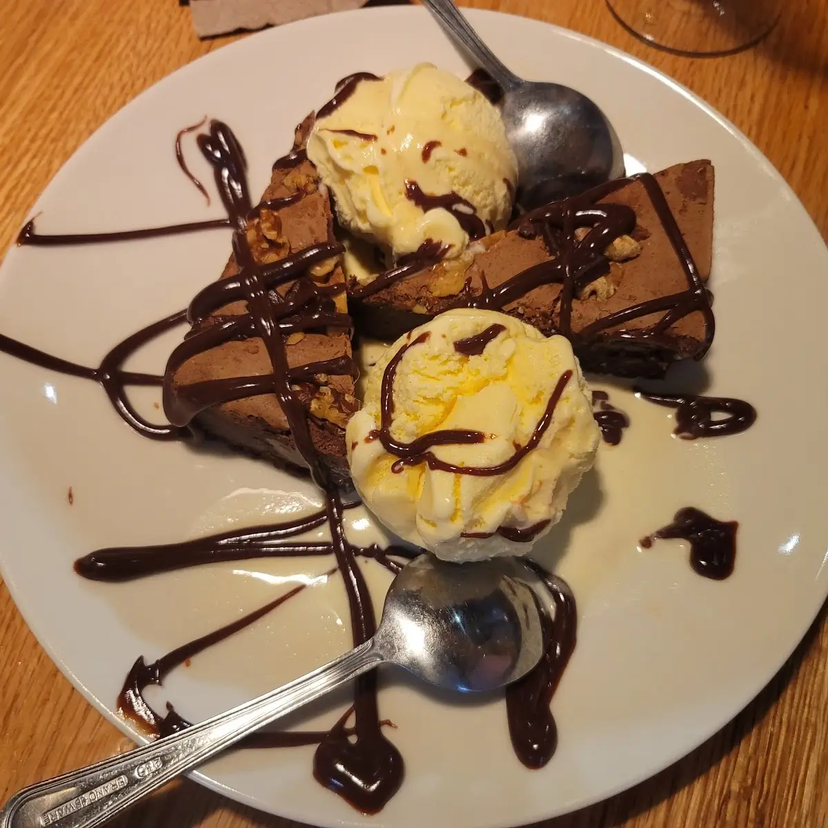 Brownie and Vanilla Ice Cream