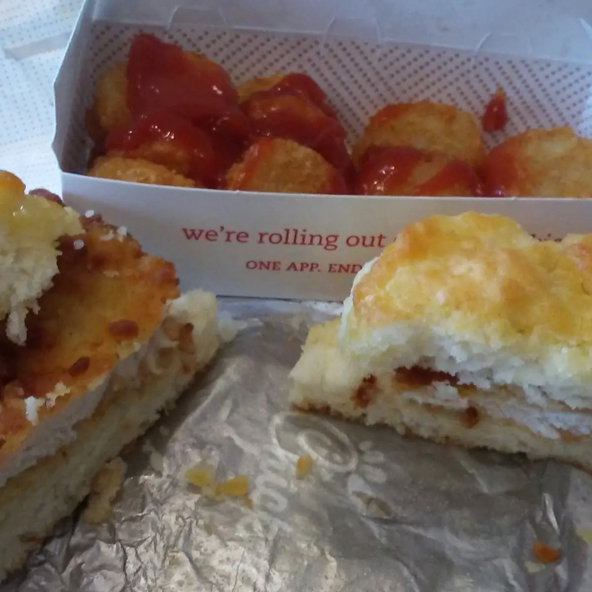 Chicken Biscuit and Hash Browns