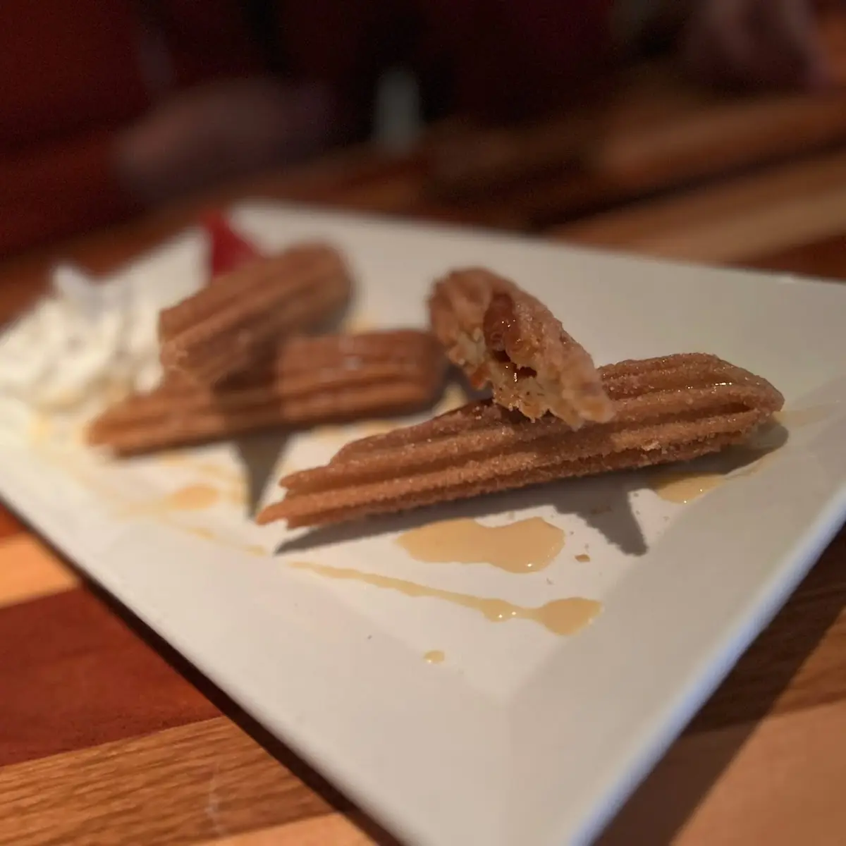 Cinnamon Churros and Whipped Cream Dessert