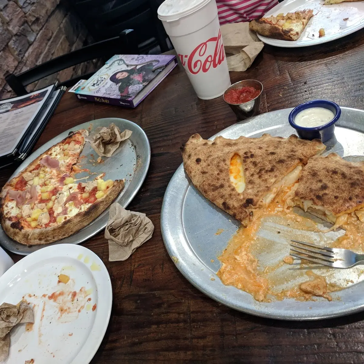 Garlic Cheese Bread Hawaiian Pizza Buffalo Chicken Calzone