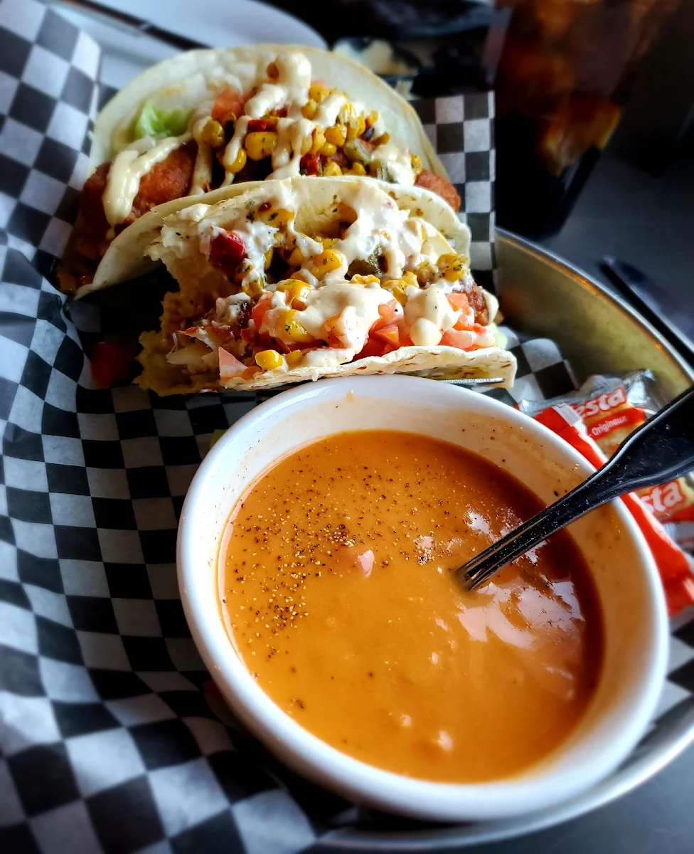 Fish Tacos with Tomato Bisque Soup