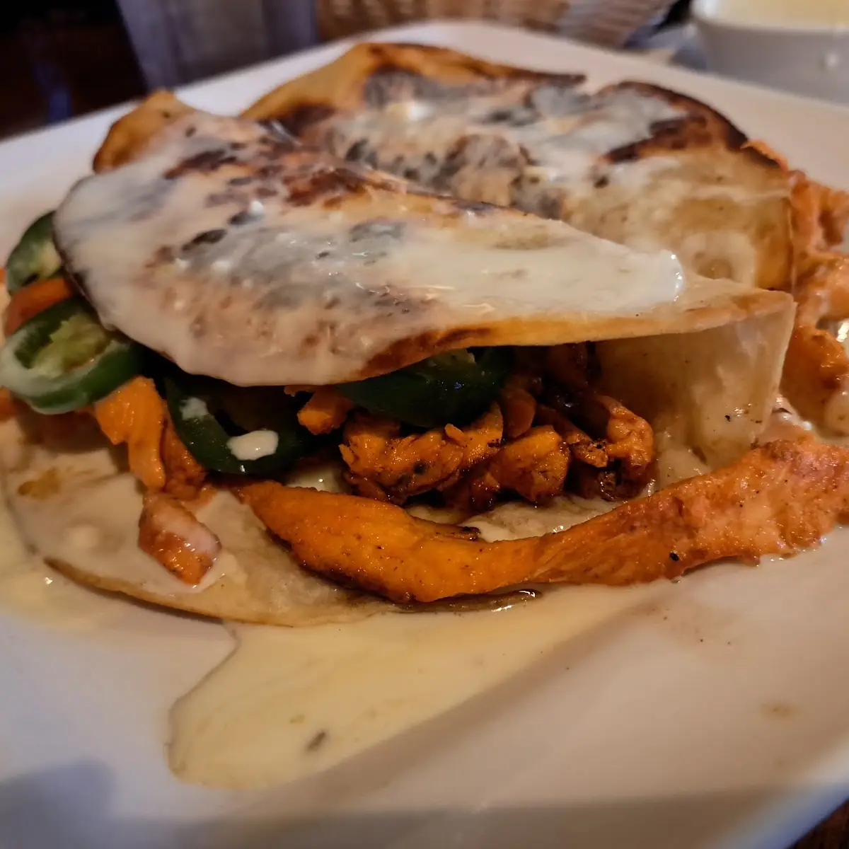 Chicken Cheese Quesadilla with Jalapenos