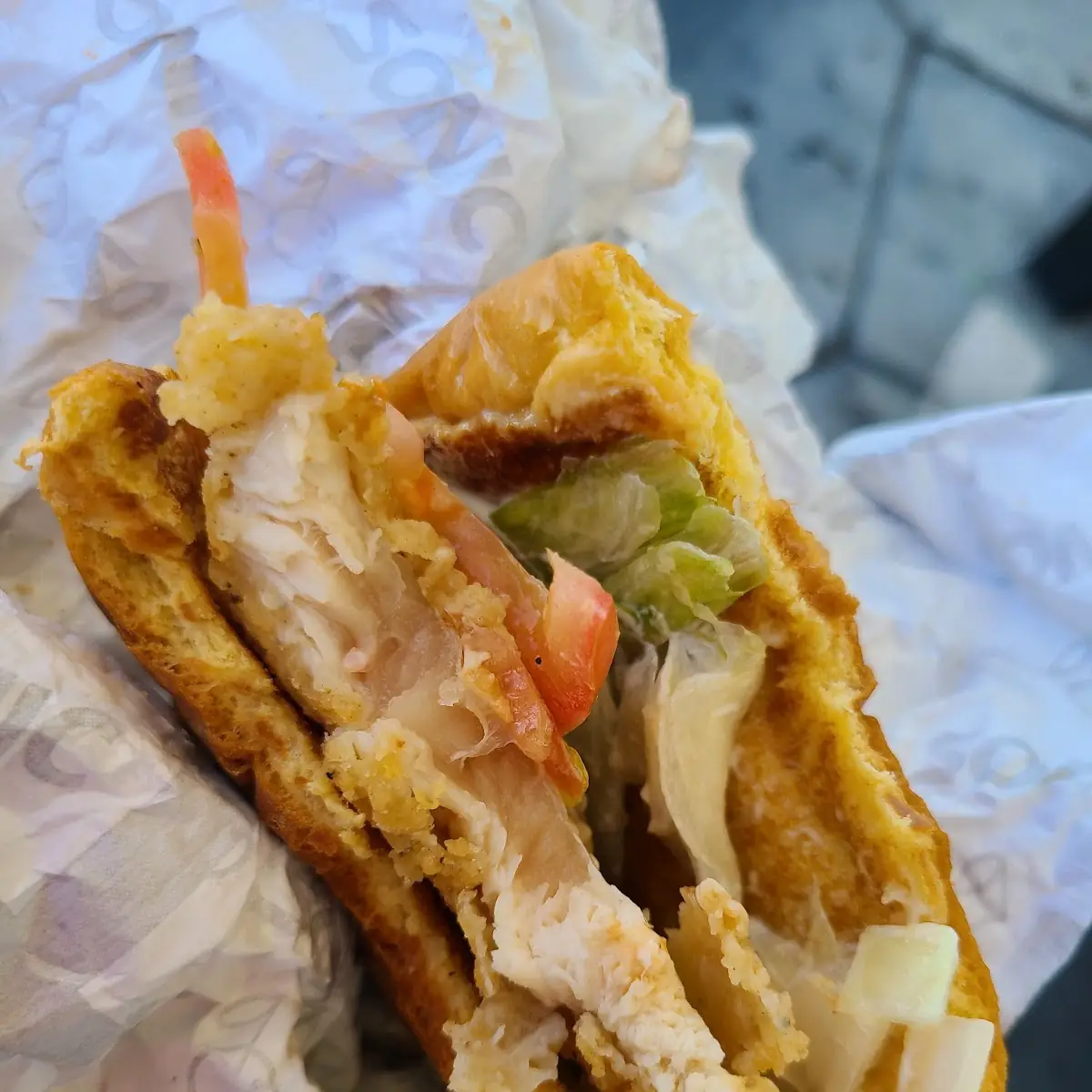 Raw Chicken Sandwich