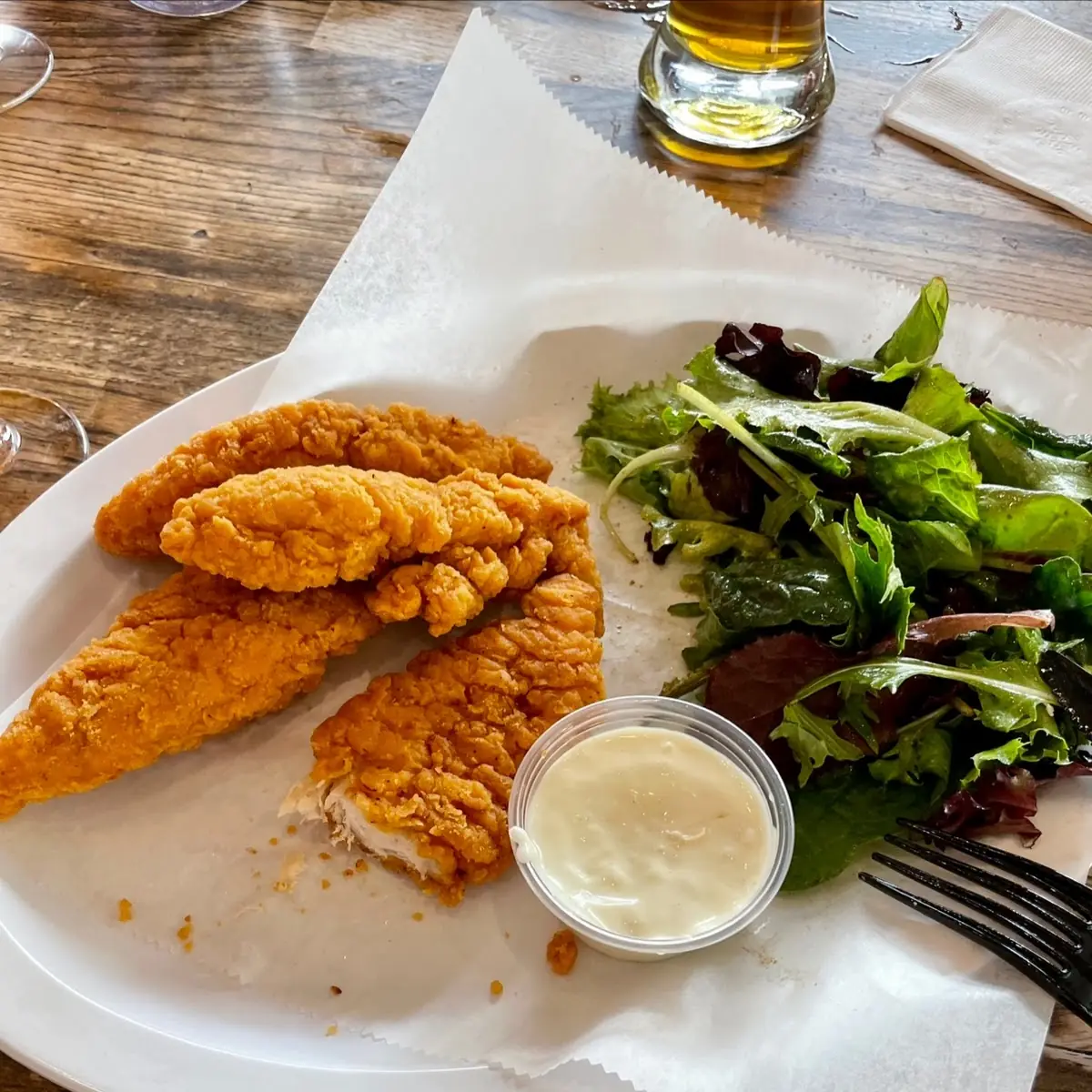 Chicken Strips and Side Salad