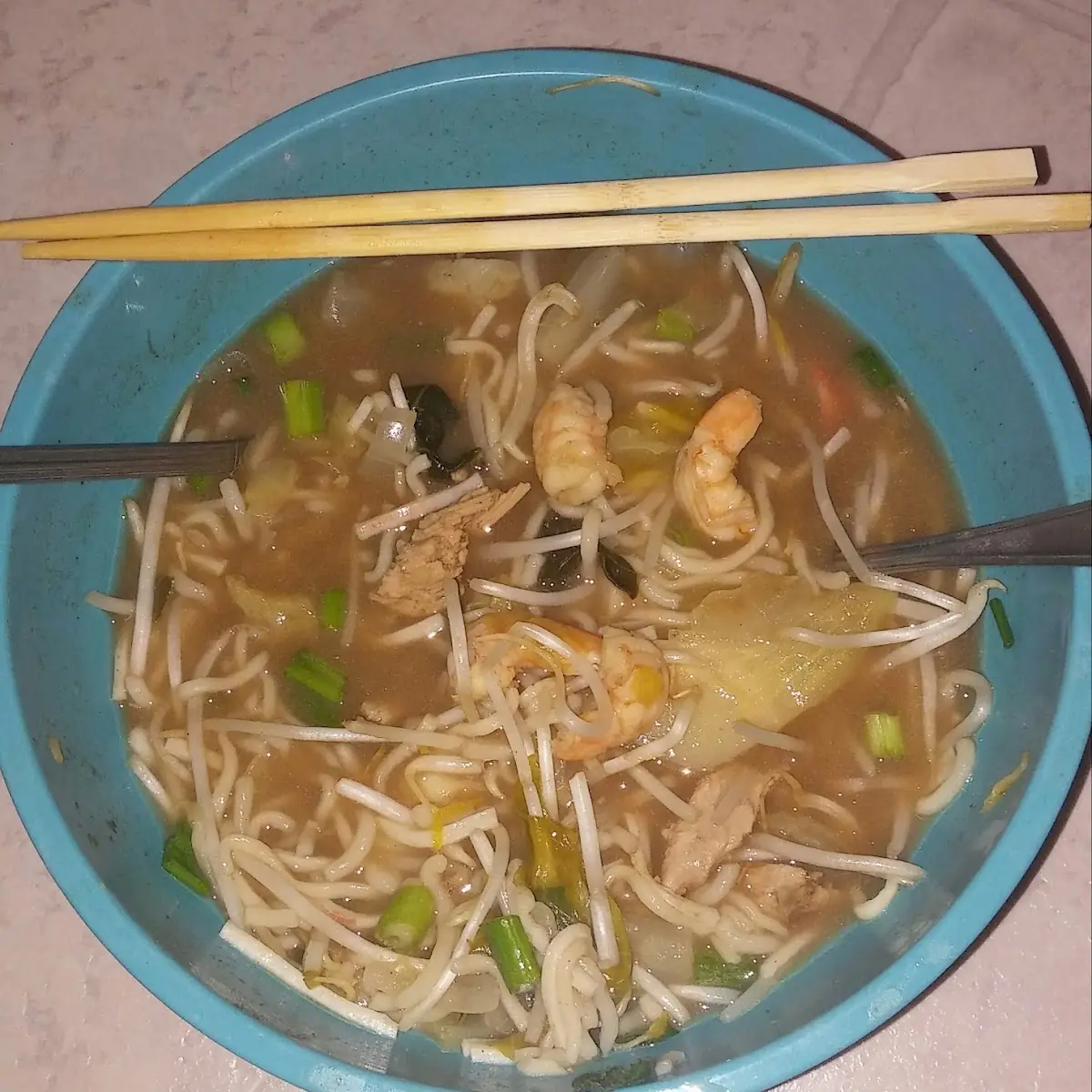 Beef Pho with Shrimp & Extra Bean Sprouts