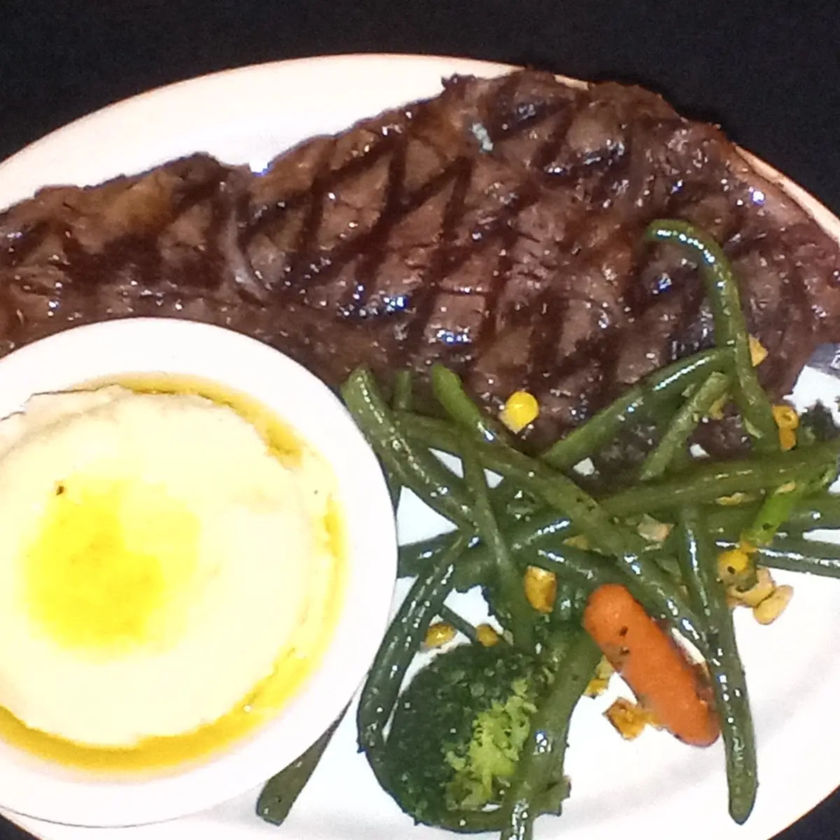 Delmonico Steak Garlic Mashed Potatoes & Roasted Veggie