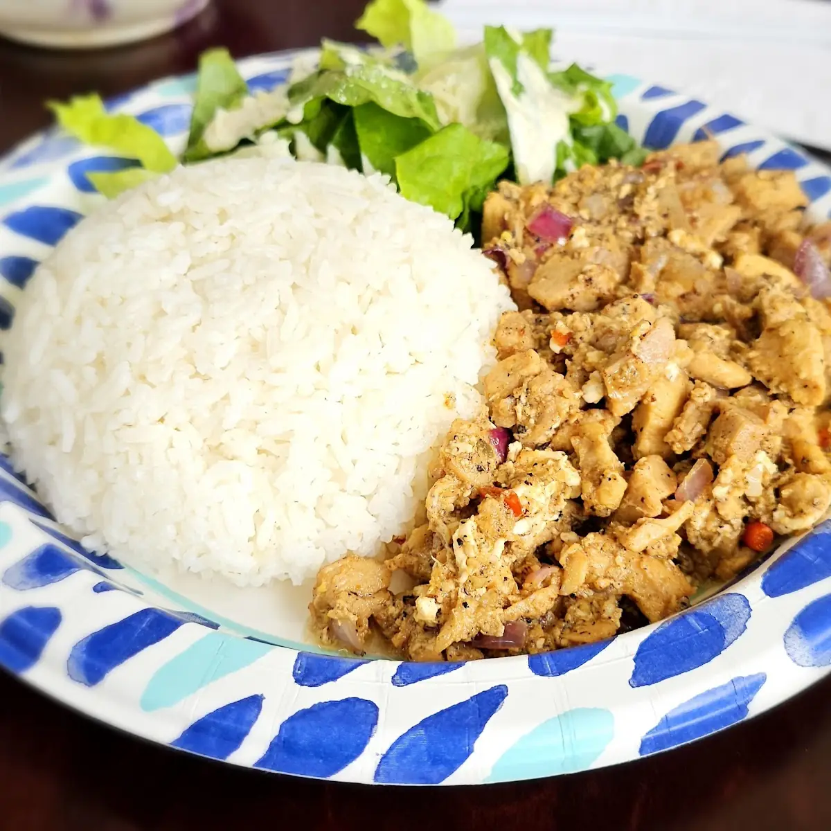 Chicken Sisig with Steamed Rice