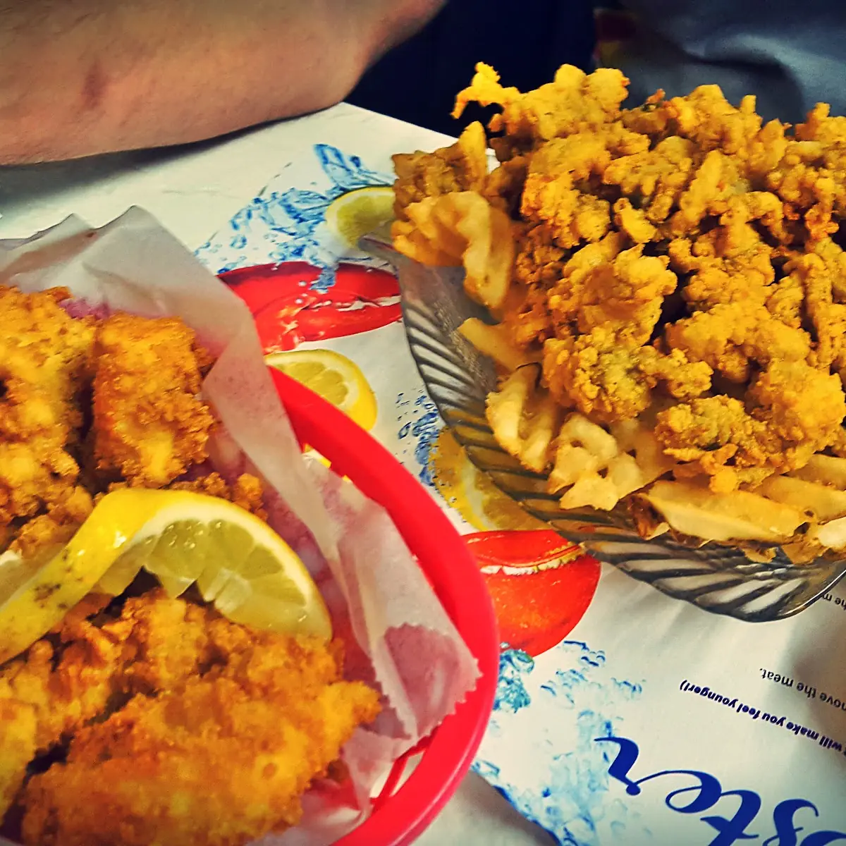 Fried Haddock Bites and Fried Clams