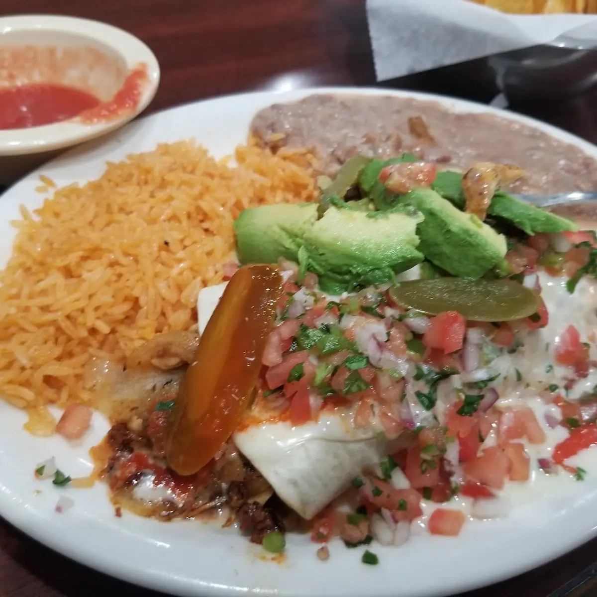 Cheese Enchilada Rice and Beans
