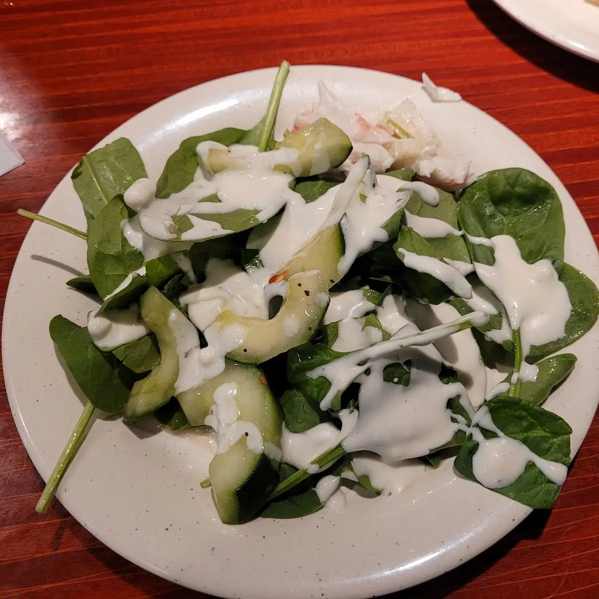 Spinach and Cucumber Salad with Blue Cheese Dressing