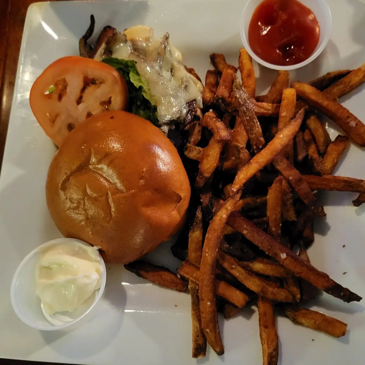 Burger and Parmesan Truffle Fries