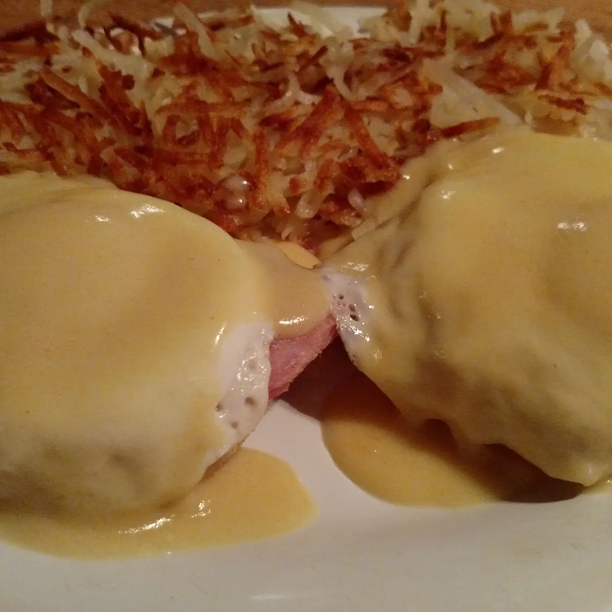 Eggs Benedict and Crispy Hash Browns