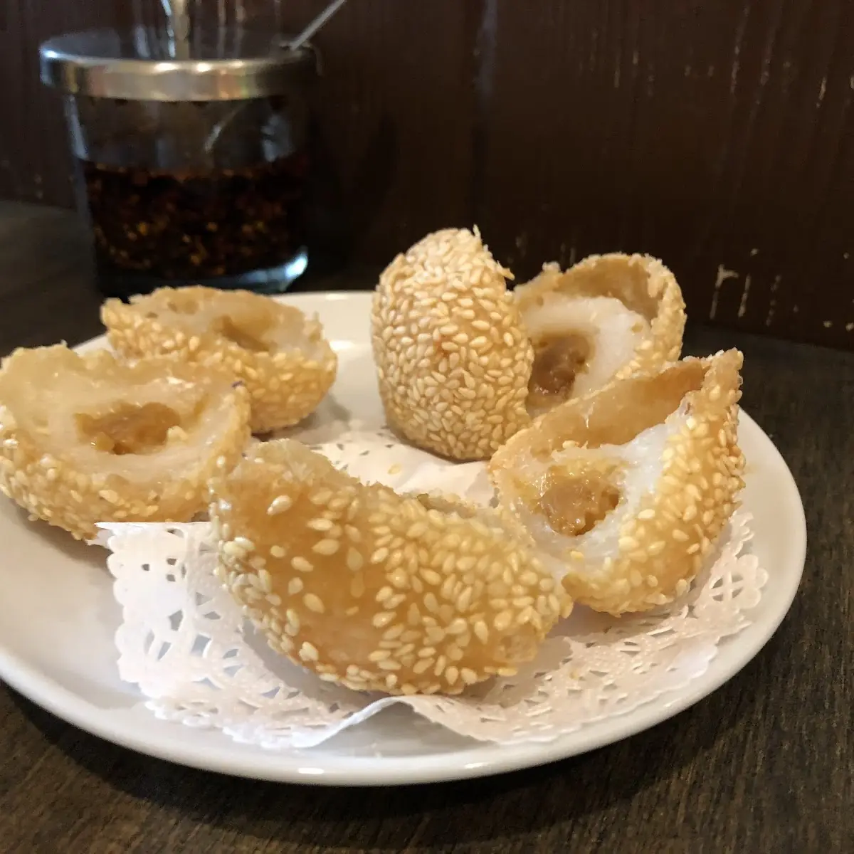 Fried Sesame Balls with Lotus Paste