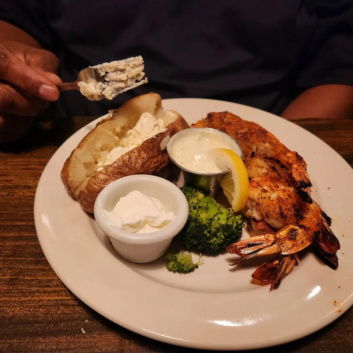 Grilled Shrimp with Baked Potato